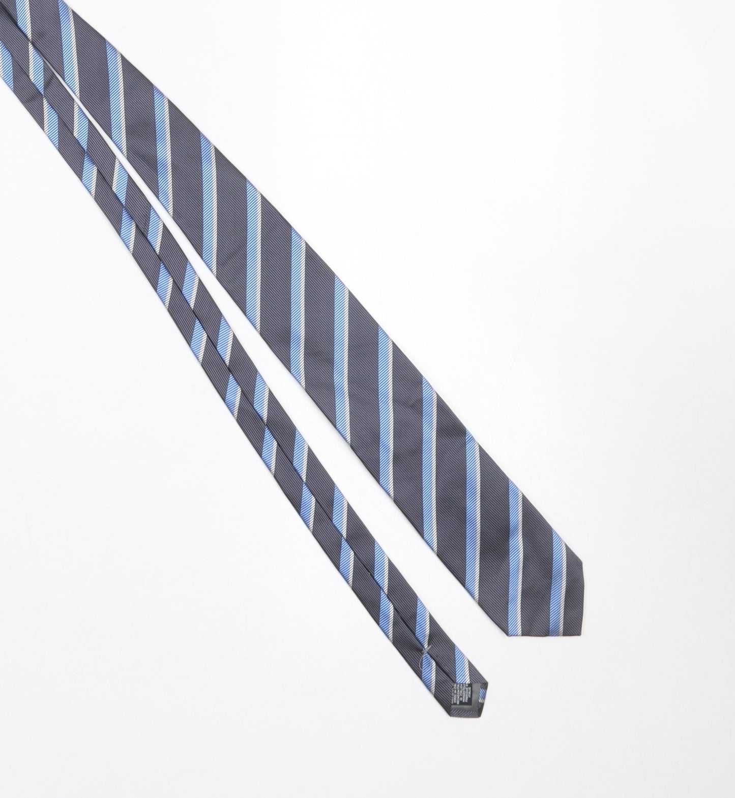 Frangi Men’s Blue Striped Slim Silk Tie Made in Italy One Size