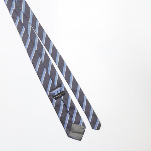 Frangi Men’s Blue Striped Slim Silk Tie Made in Italy One Size