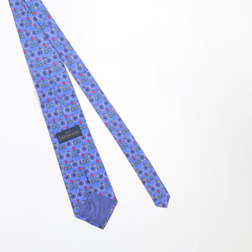 Michelsons Men's Blue Silk Bicycle Floral Pattern Tie