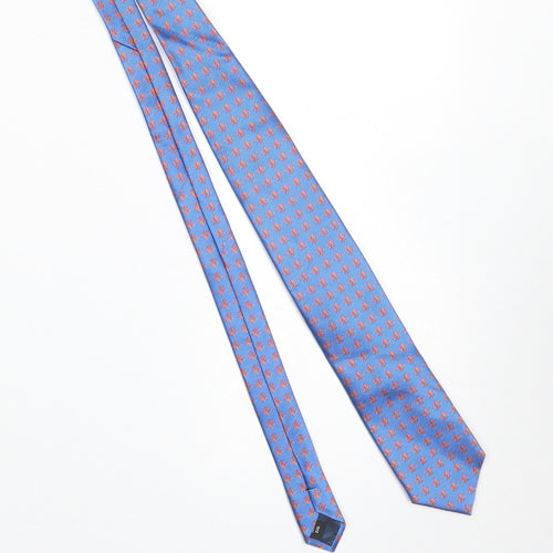 The Savile Row Company Men's Blue Geometric Silk Designer Tie