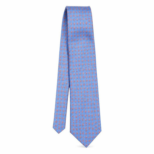 The Savile Row Company Men's Blue Geometric Silk Designer Tie