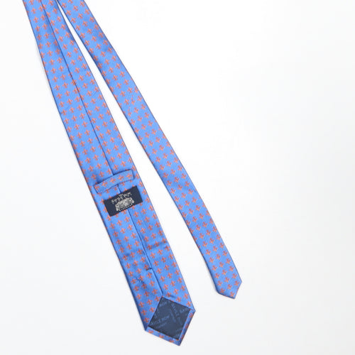 The Savile Row Company Men's Blue Geometric Silk Designer Tie