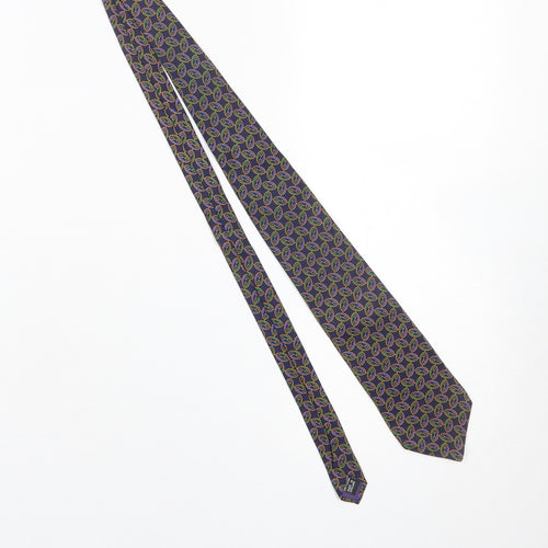 Gibson Price Men's Blue Geometric Silk Tie Made in England