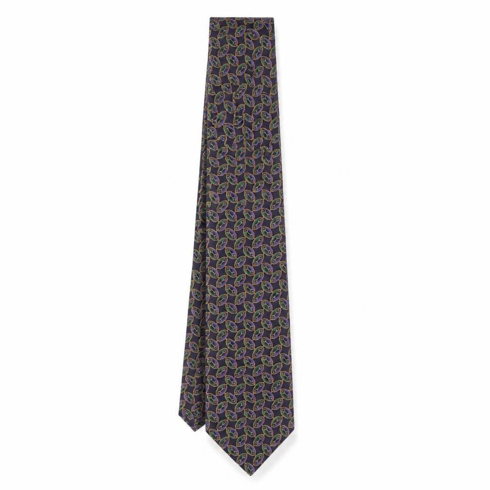 Gibson Price Men's Blue Geometric Silk Tie Made in England