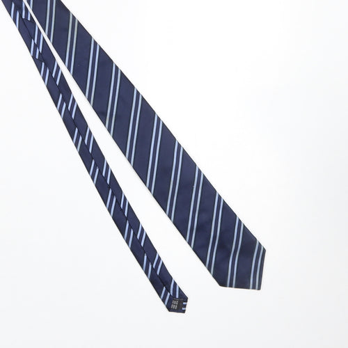 Savile Row Company Men's Blue Striped Silk Tie