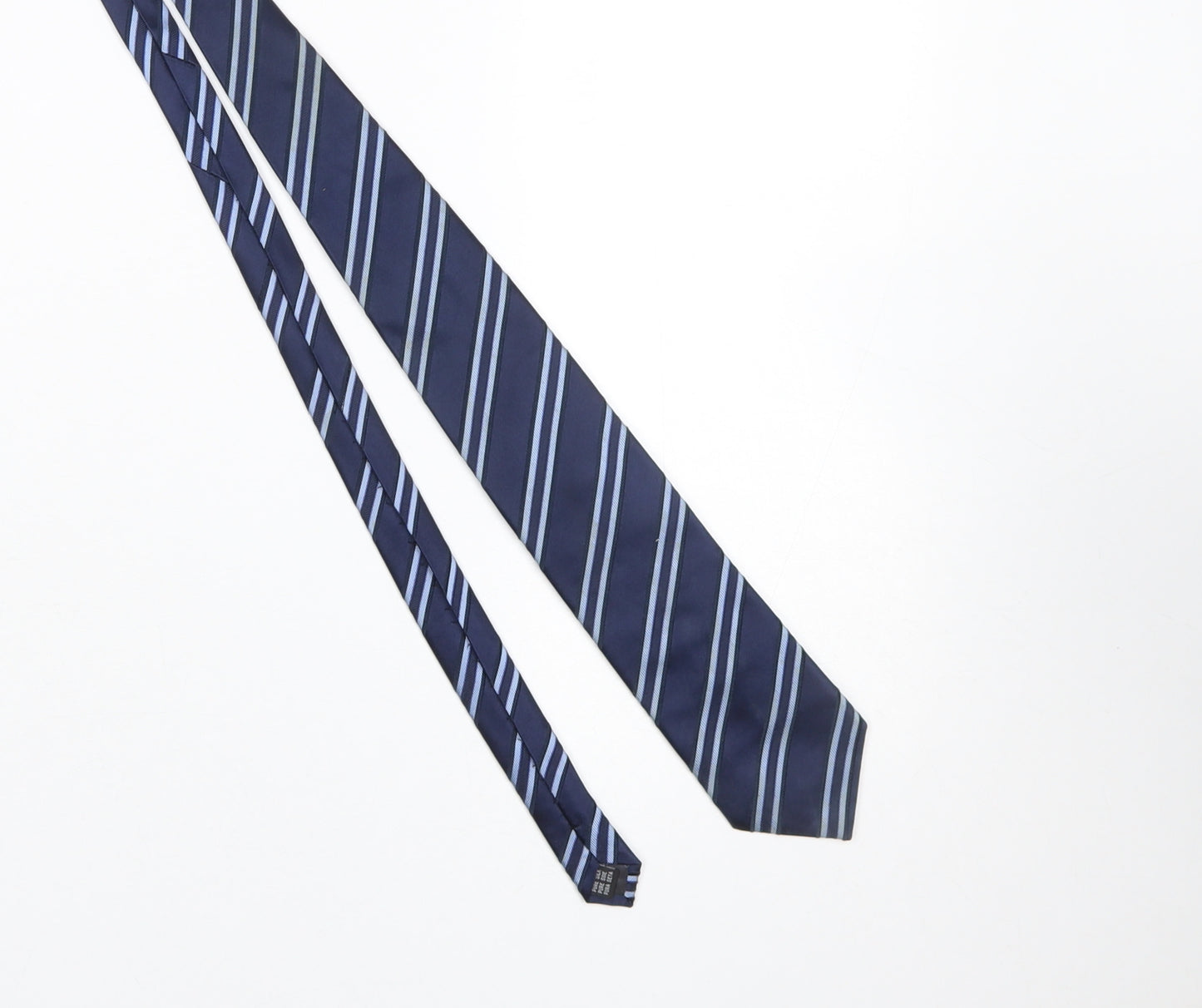 Savile Row Company Men's Blue Striped Silk Tie