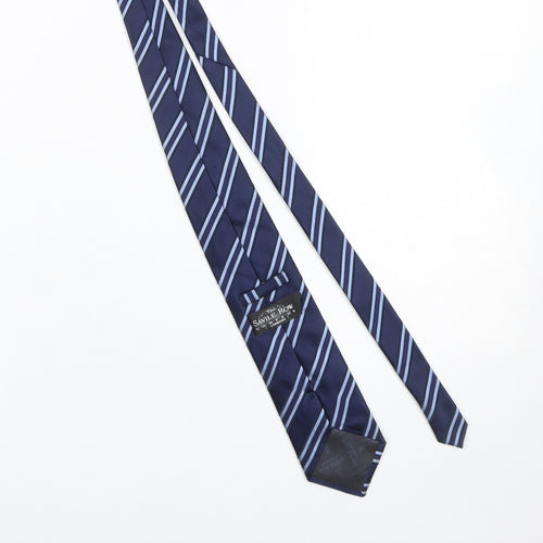 Savile Row Company Men's Blue Striped Silk Tie