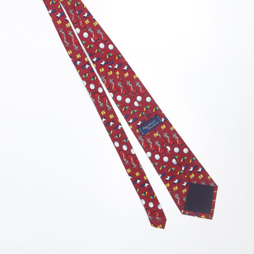 Magnificent Mouchairs Men's Red Silk Golf Print Tie 176 Slim Style