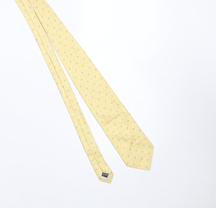 Brown Thomas Men's Yellow Geometric Designer Silk Tie