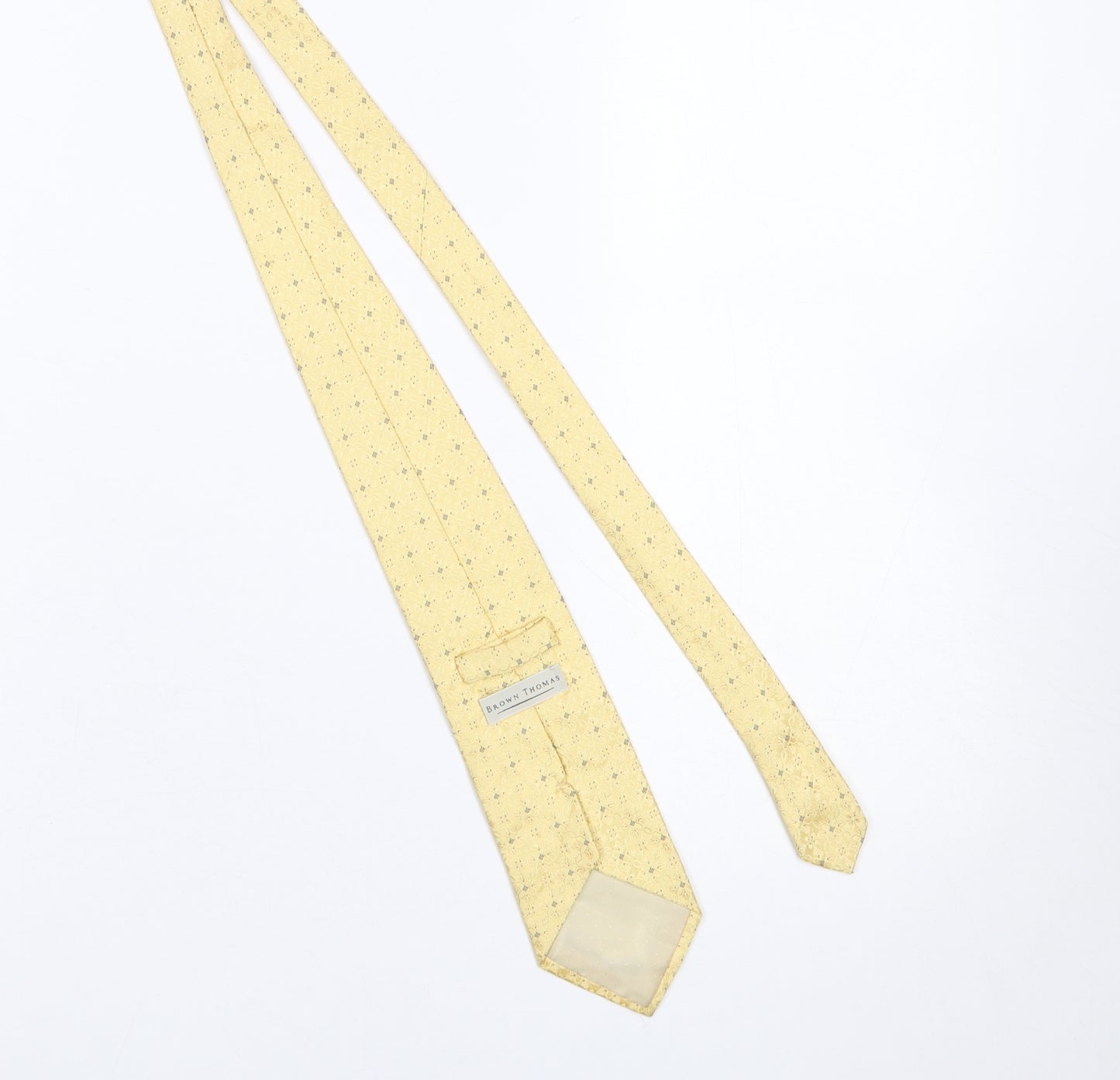 Brown Thomas Men's Yellow Geometric Designer Silk Tie