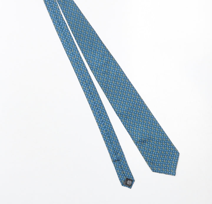 Eton Men's Blue Paisley Silk Slim Tie Made in France