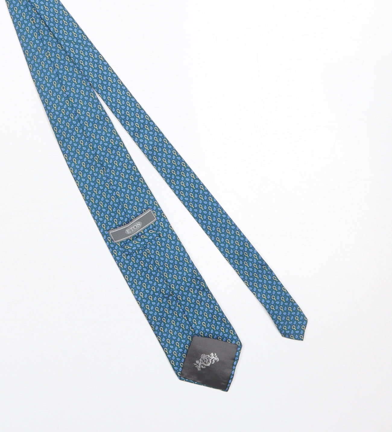 Eton Men's Blue Paisley Silk Slim Tie Made in France