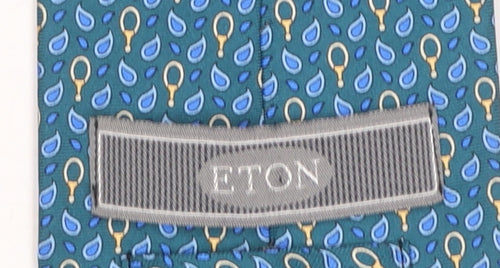 Eton Men's Blue Paisley Silk Slim Tie Made in France