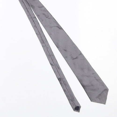 Milano Uomo Men's Grey 100% Silk Pointed Tie One Size Classic Style