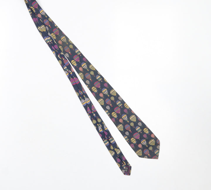 James Meade Men's Blue Hot Air Balloon Silk Tie