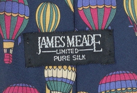 James Meade Men's Blue Hot Air Balloon Silk Tie