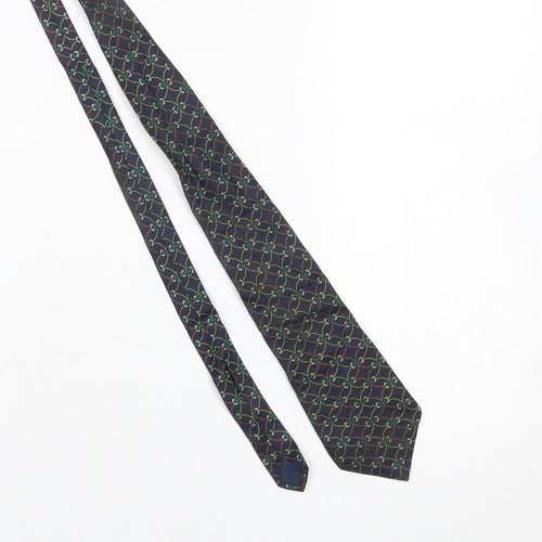 Bardolino Men's Blue Geometric Patterned 100% Silk Tie
