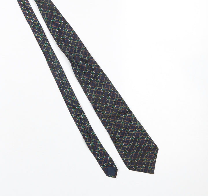 Bardolino Men's Blue Geometric Patterned 100% Silk Tie