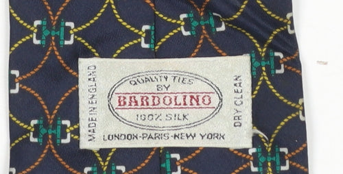 Bardolino Men's Blue Geometric Patterned 100% Silk Tie