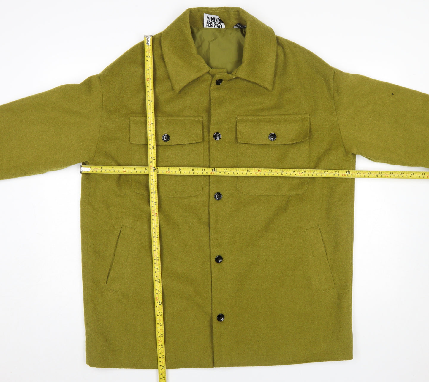 Reclaimed Vintage Men’s Green Wool Blend Button Jacket Size S