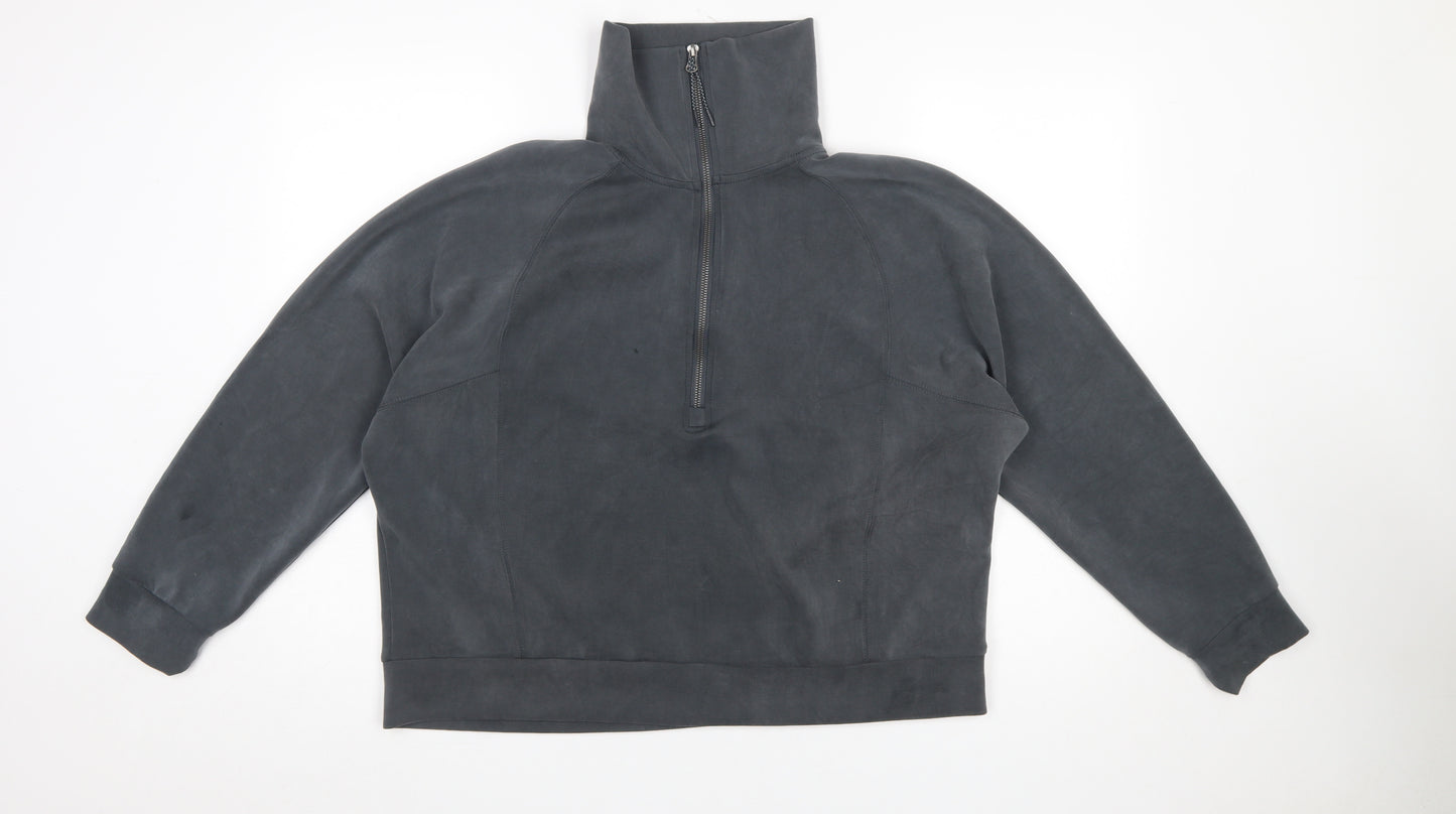 Dunnes Women’s Charcoal 1/2 Zip High Neck Pullover Sweatshirt Size L