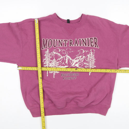 H&M Divided Women’s Pink Mount Rainier Graphic Pullover Sweatshirt Size S