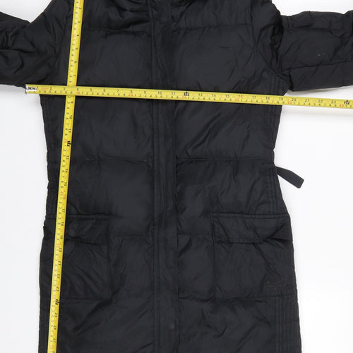 Jigsaw Junior Girls Black 12-13 Years Long Hooded Down Puffer Coat