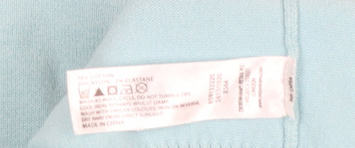 Maine New England Women's Blue Cotton Blend 3/4 Sleeve Jumper Size 12