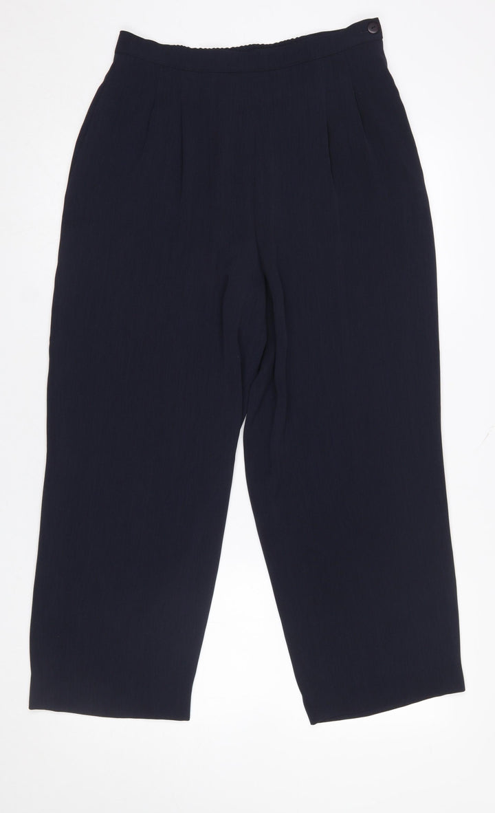 Windsmoor Women’s Blue Cropped Pleated Trousers Size 14
