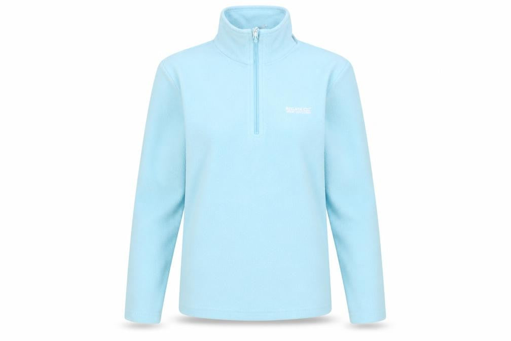 Front view of Regatta Women’s Blue Fleece 1/2 Zip Pullover Sweatshirt UK 10