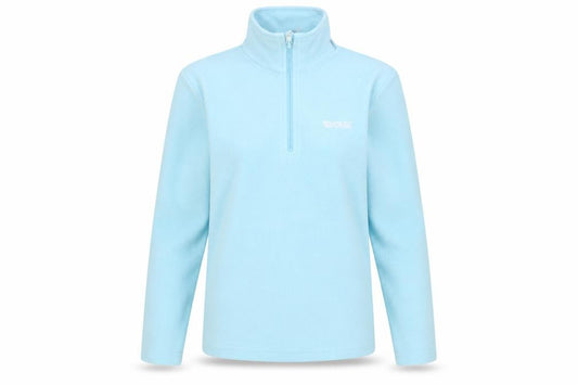 Front view of Regatta Women’s Blue Fleece 1/2 Zip Pullover Sweatshirt UK 10