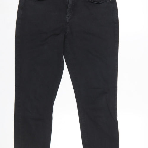 Mint Velvet Womens Black Skinny Jeans Size 14 Regular Stretch Denim