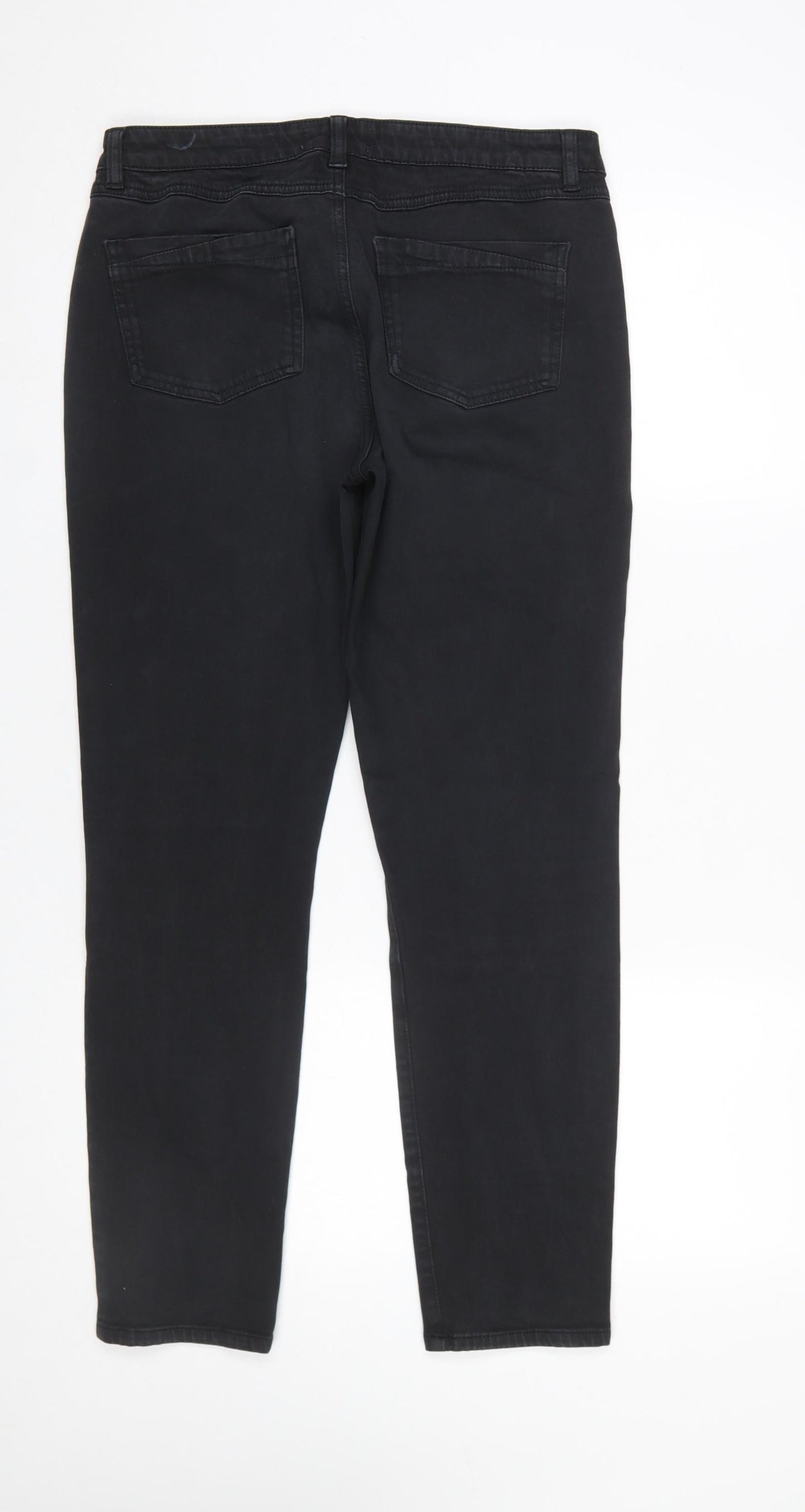 Mint Velvet Womens Black Skinny Jeans Size 14 Regular Stretch Denim