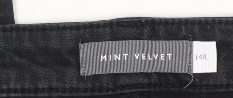 Mint Velvet Womens Black Skinny Jeans Size 14 Regular Stretch Denim