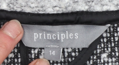Principles Women's Grey Size 14 Long Sleeve Knit Open Cardigan
