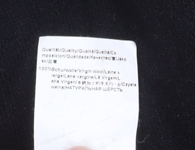 Hugo Boss Men’s Black Wool Henley Jumper Size L Regular Fit