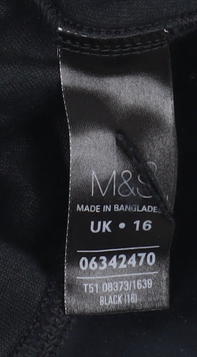 Marks and Spencer Women Black Velour Hooded Zip Jacket UK 16