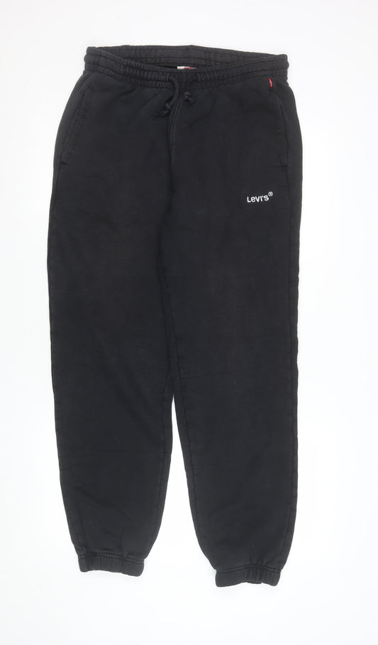 Levi's Men's Black Jogger Sweatpants S Regular Fit Cotton Trousers