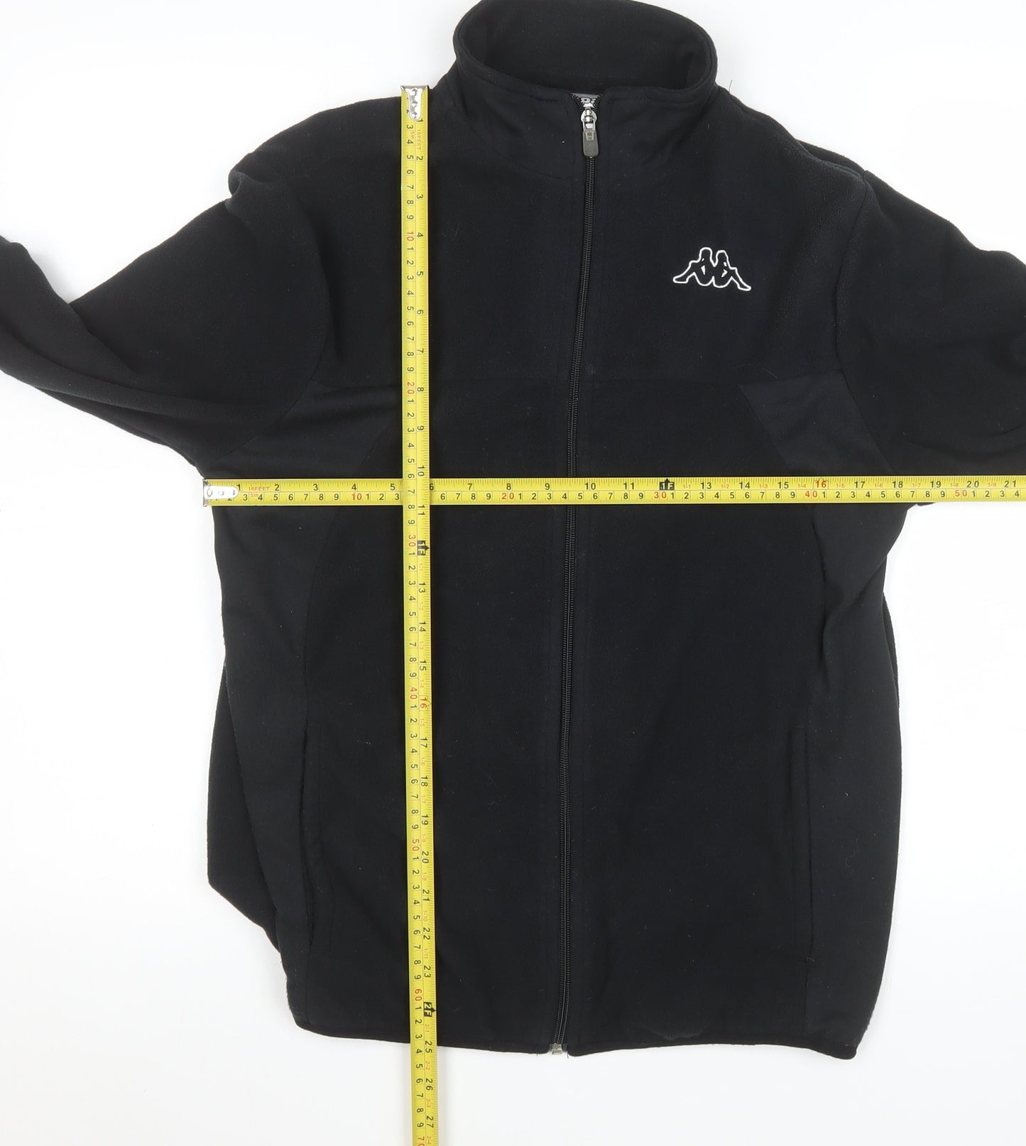 Kappa Men's Black Fleece Full Zip Jacket Medium Regular Fit