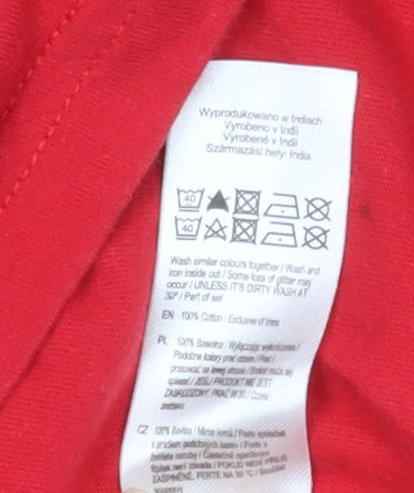 Disney Women’s Red Christmas Minnie Mouse Long Sleeve T-Shirt Nightshirt Size 6