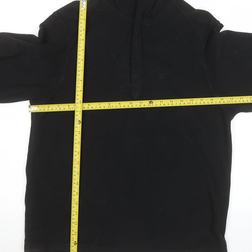 Marks and Spencer Men's Black Fleece Quarter Zip Sweatshirt Medium