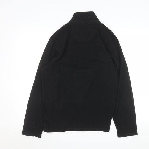 Marks and Spencer Men's Black Fleece Quarter Zip Sweatshirt Medium