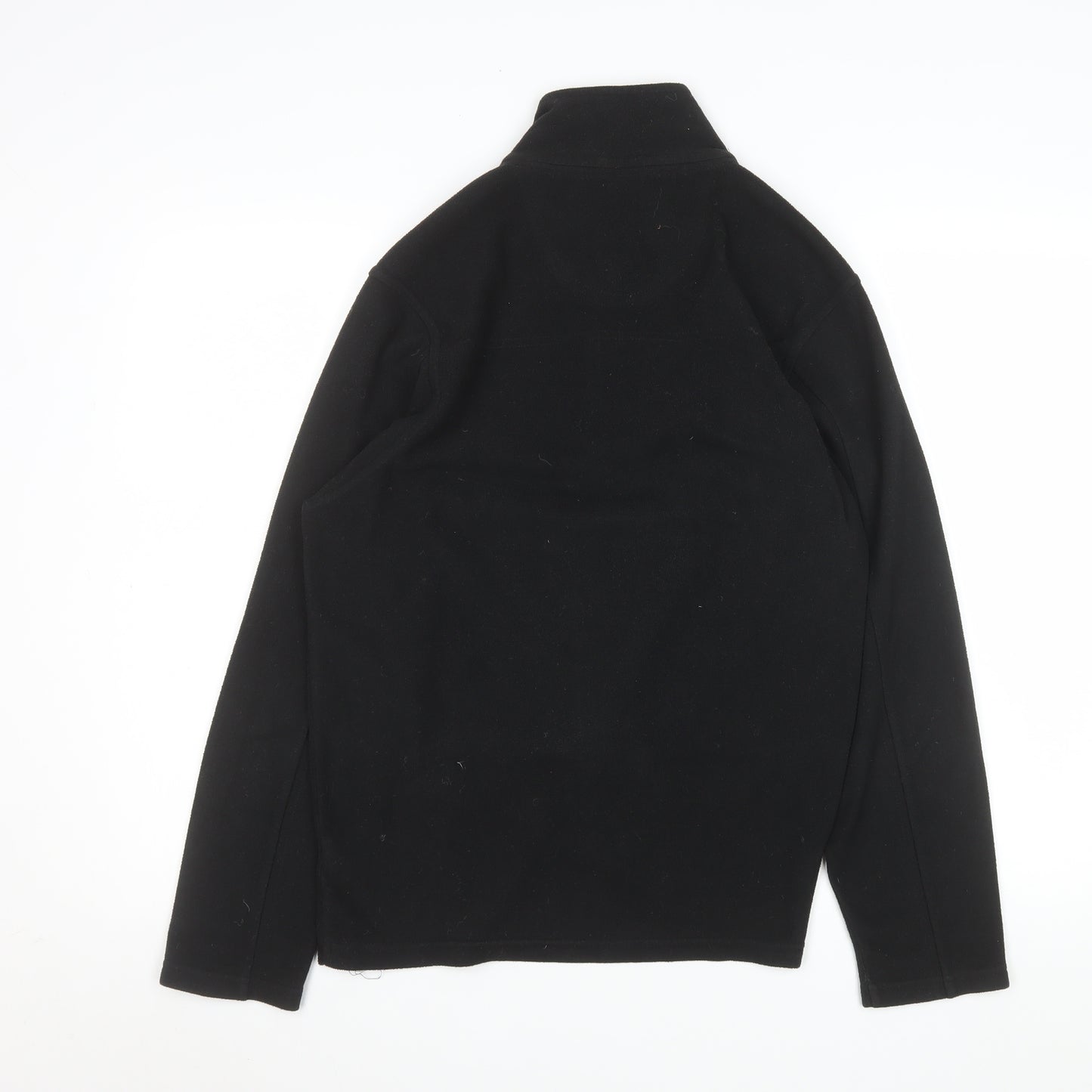 Marks and Spencer Men's Black Fleece Quarter Zip Sweatshirt Medium