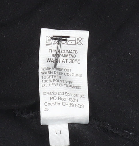 Marks and Spencer Men's Black Fleece Quarter Zip Sweatshirt Medium