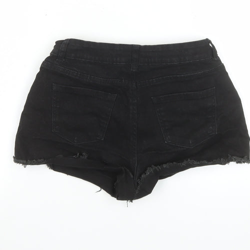 Primark Women Black Denim Cut-Off Shorts Size 8 Classic Style