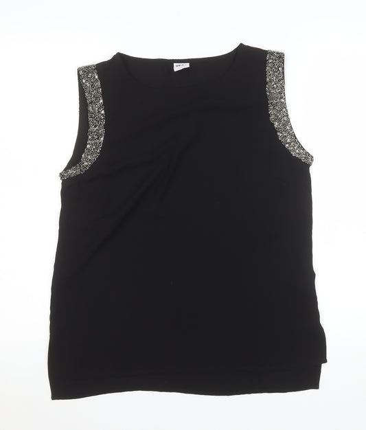 Vero Moda Women's Black Beaded Sleeveless Tank Top Size M