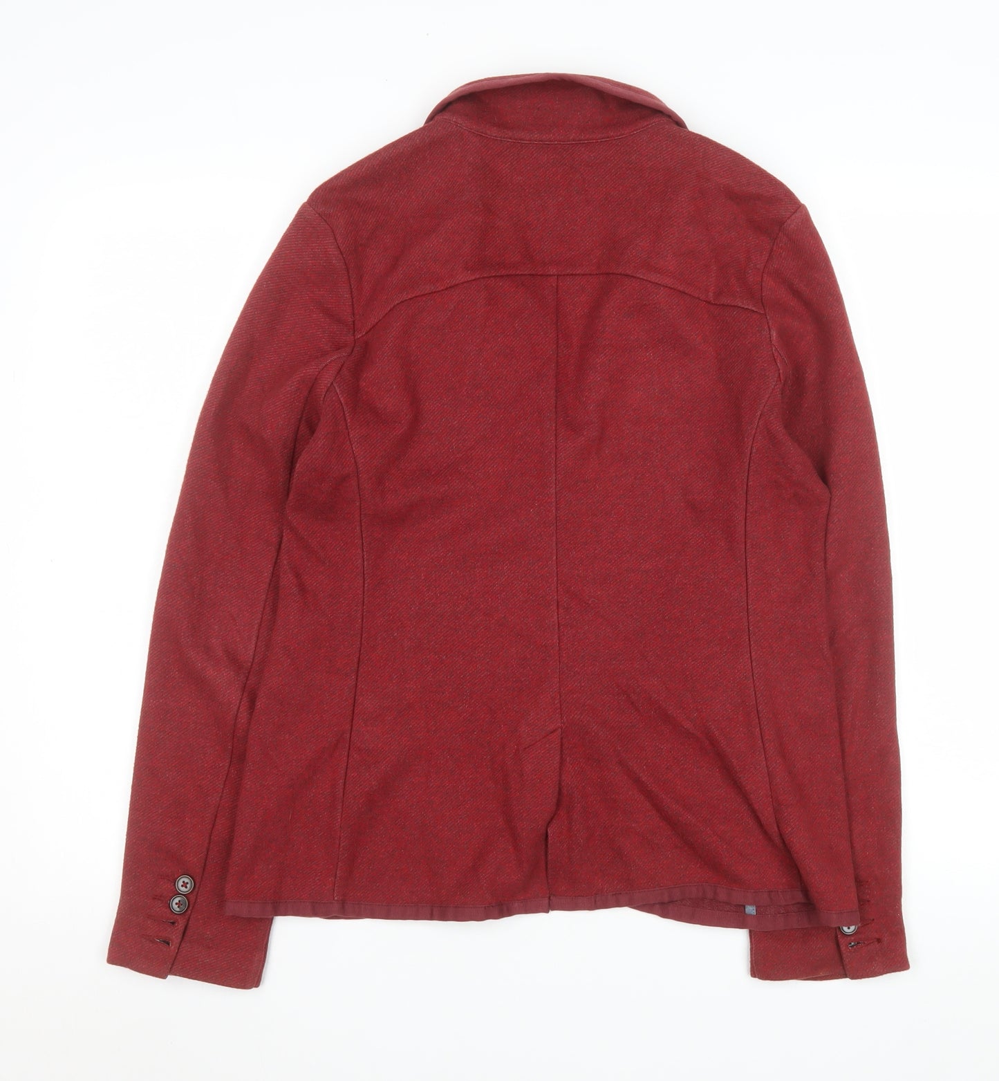 Lands' End Women's Red Cotton Blend Single-Breasted Blazer Size 12