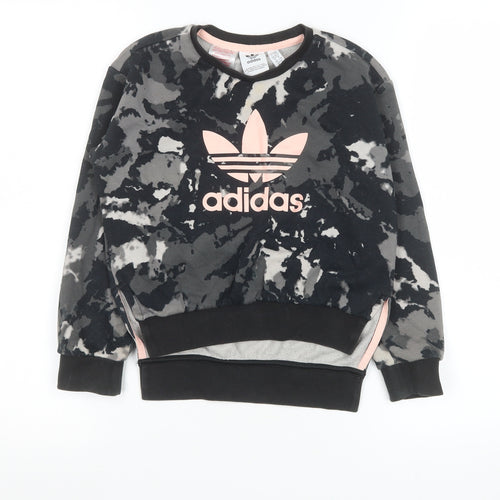 Adidas Girls Multicoloured Tie Dye Logo Pullover Sweatshirt 7-8 Years