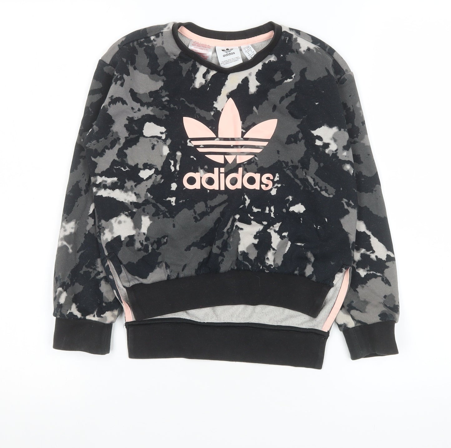 Adidas Girls Multicoloured Tie Dye Logo Pullover Sweatshirt 7-8 Years
