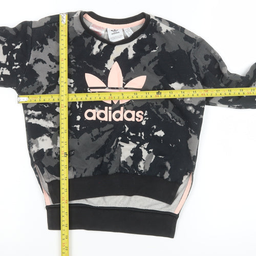 Adidas Girls Multicoloured Tie Dye Logo Pullover Sweatshirt 7-8 Years